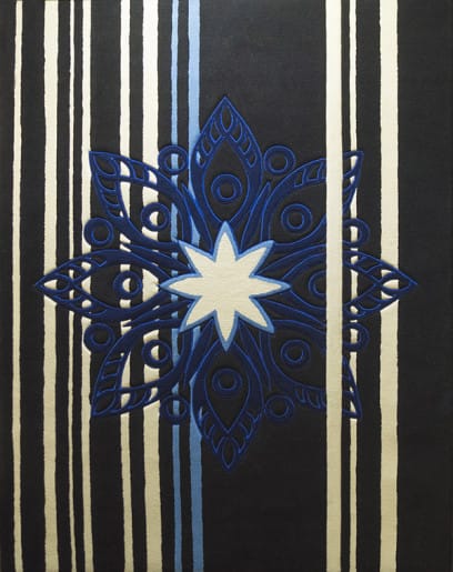 Snowflake rug in neoclassical style – main view, luxury handmade wool carpet