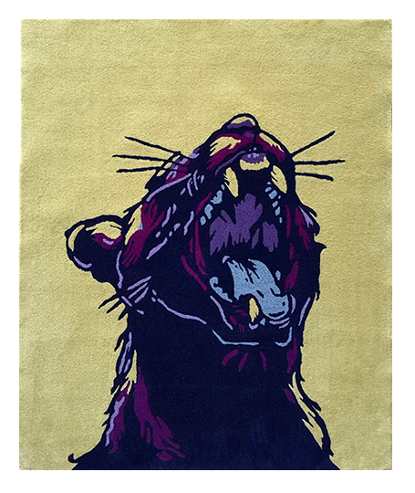 Black Panther Bagheera designer wool rug – top view