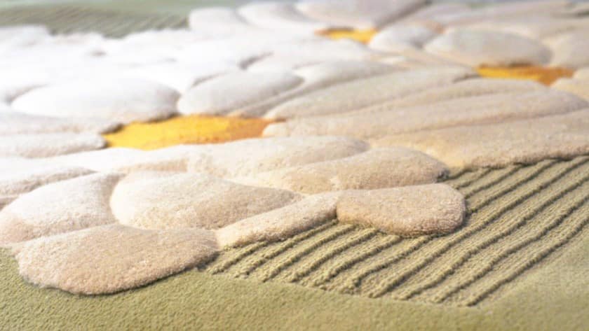 Relief rug daisies 3D with sculpted petals