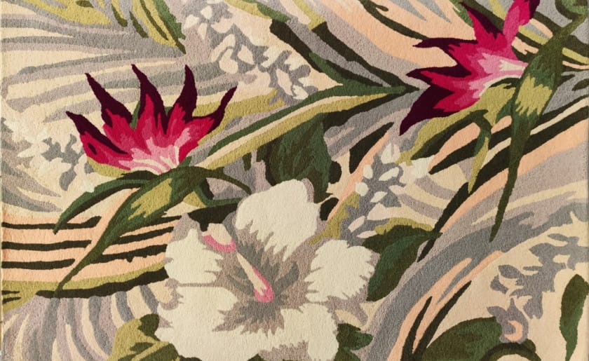 Floral rug with Hibiscus
