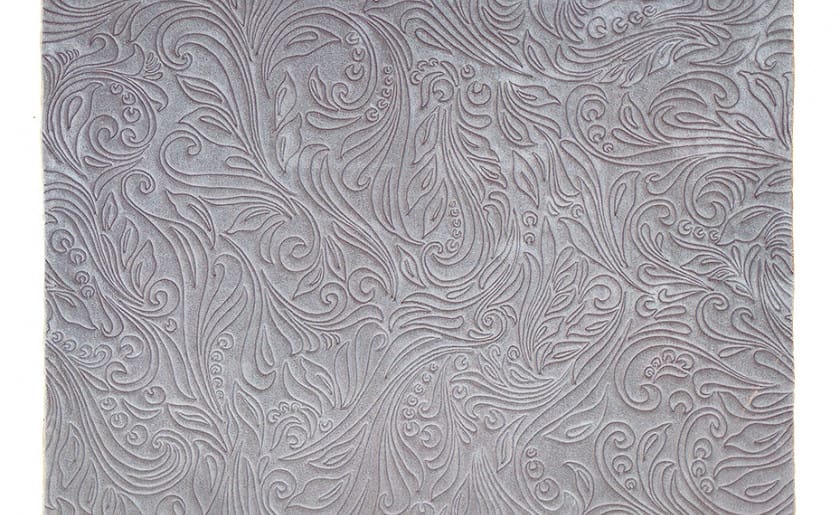 Solid sculpted rug taupe color